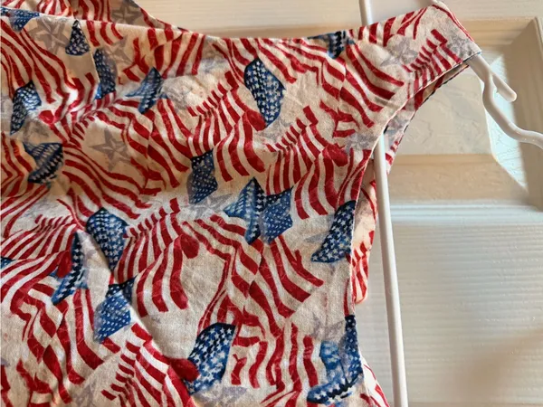 Sleeveless American Flag Print Tank Top - Red, White & Blue size L - Image 2