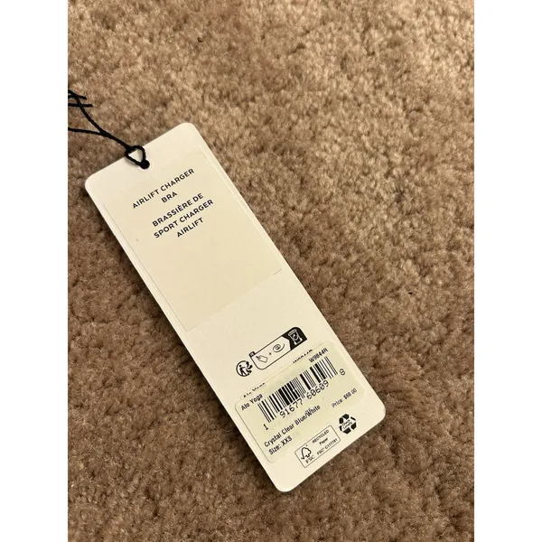 Alo Yoga Airlift Charger Bra Crystal Clear Blue/White XXS New RARE - Image 5