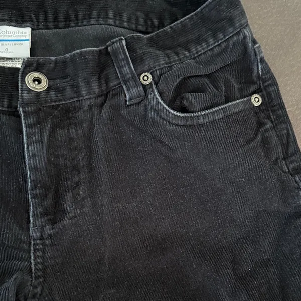 Women’s Columbia Black Corduroy Trousers Size 4 Regular - Image 5