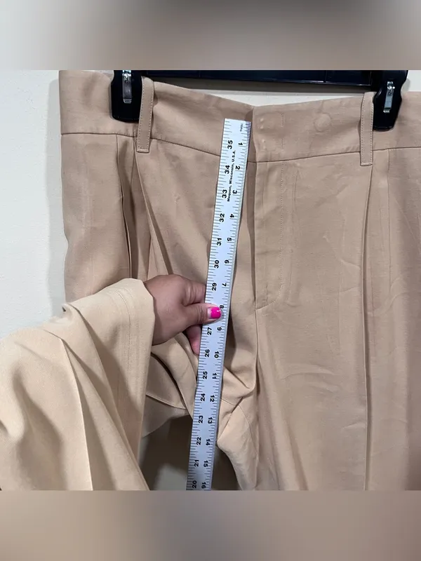 Vince Seam Front Trouser Wide Leg Camel Brown Khaki Size 14 - Image 7