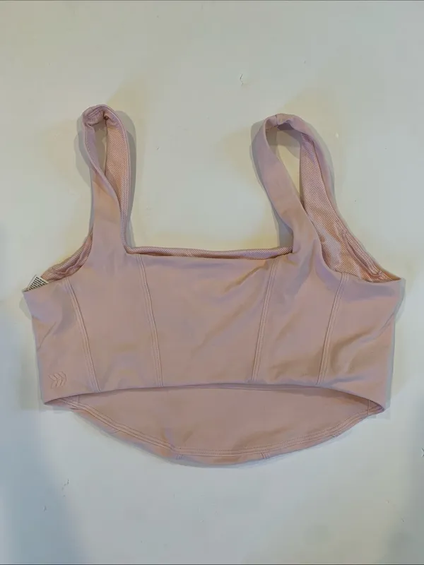 all in motion Womens Medium Light Pink Performance Cropped Tank Active Bralette - Image 2