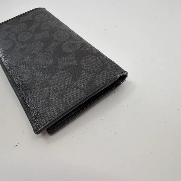 Coach Signature Coated Canvas Slim Black Wallet - Image 3