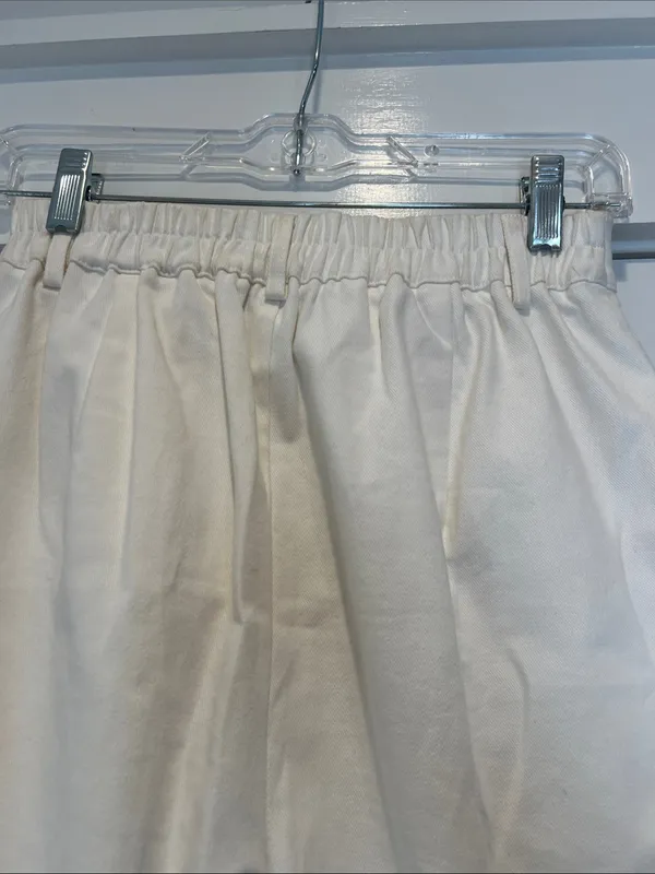 Final Touch Wide-Leg High-Waist Chinos in Off-White size small. - Image 7