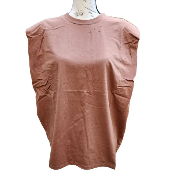 Free People -347 Sandrine‎ Rose Shoulder Pad Tank in Burnt NWT Small - Image 4