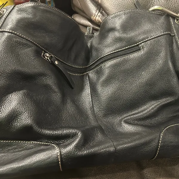 Celsius Black Genuine Leather Shoulder Bag - Image 6