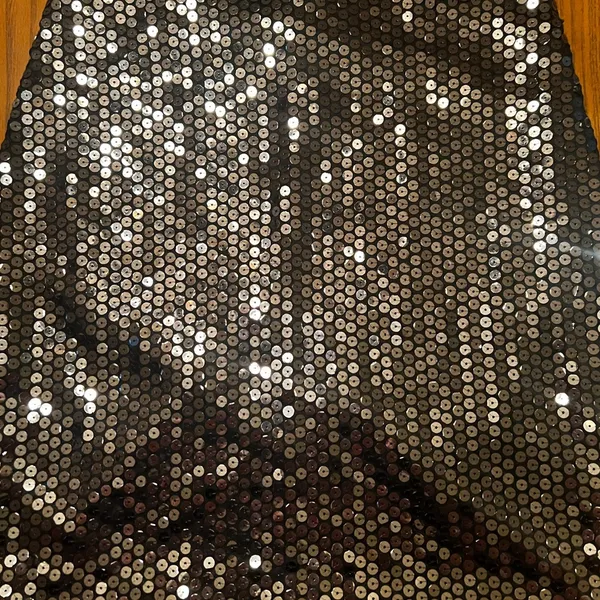 Cache Black Sequin Encrusted Lined Mini‎ Pencil Skirt Size Small Vintage 1970s - Image 4