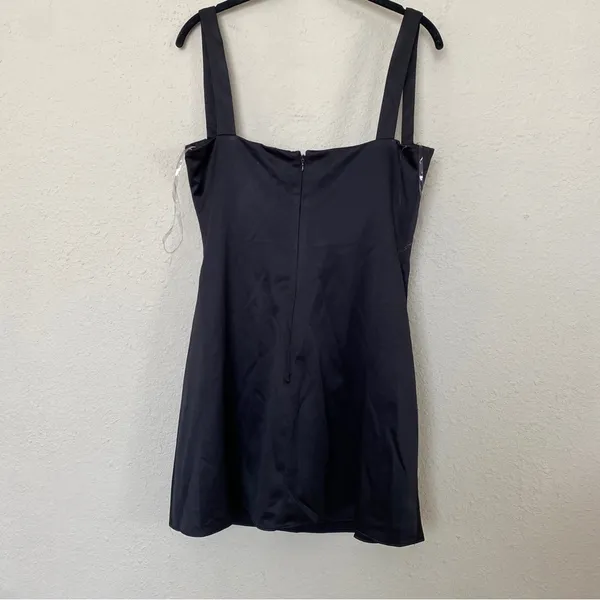 House‎ of CB Kara Black Satin Mini Dress Quilted Bust Womens XL NWOT - Image 5