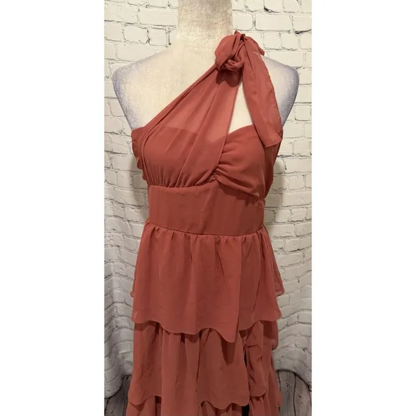 Lulus Elevated Vision Tiered Maxi One Shoulder Cocktail Dress Size XL - Image 2