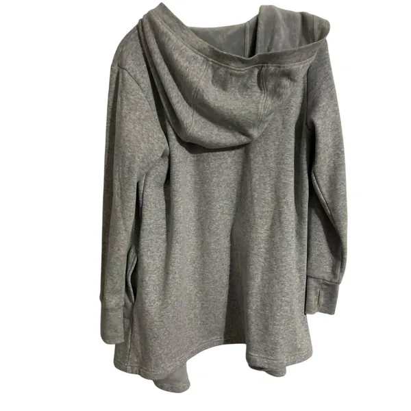 Active Life Heather Gray Hoodie Open SZ SM Fleece Soft Terry Inside Pockets - Image 6