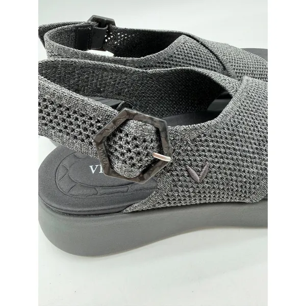Vivaia Kara AdaptAll Sport Rich Grey Silver Knit Comfort Lightweight Sandals 7 - Image 4