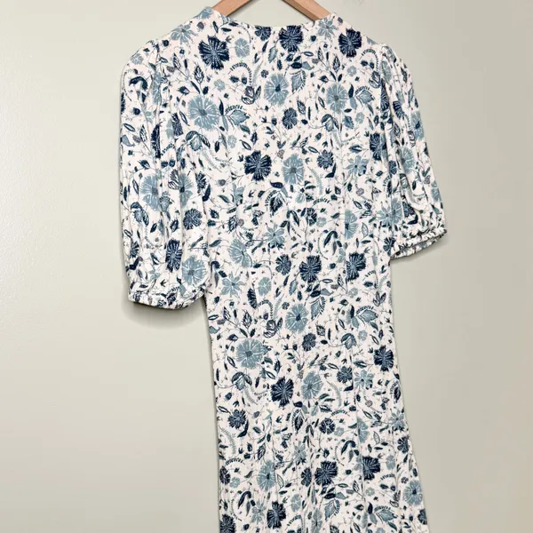NWT Faherty Sorrento Print Dreamer Floral Maxi Dress Blue White Women’s Size XXS - Image 7