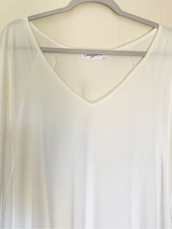 NEW CARLY JEAN LOS ANGELES CJLA Boyfriend Tee Ivory XXXL - Image 2