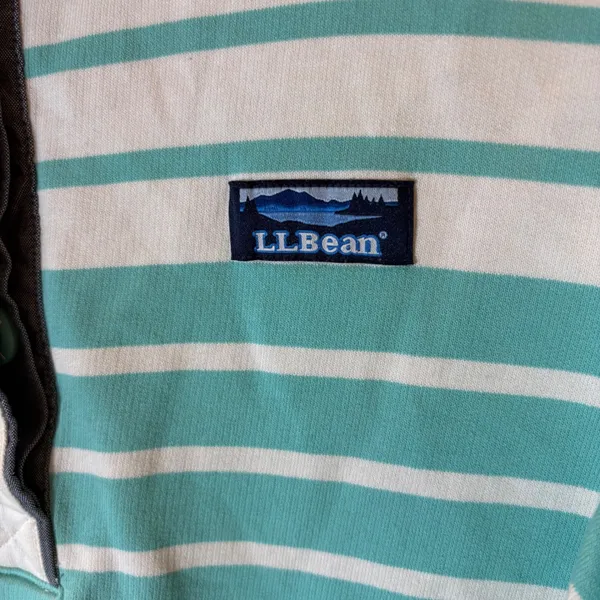 L.L. Bean Cotton Rugby Striped Henley‎ Size Medium - Image 2