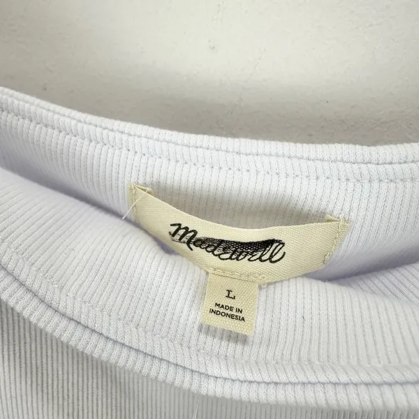 Madewell Squareneck Tank Top Spaghetti Straps Slim Stretch White Large NWT - Image 11