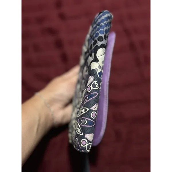 Vera Bradley Quilted Floral Medallion Wallet Clutch Snap Zip Coin Purple‎ Cotton - Image 4