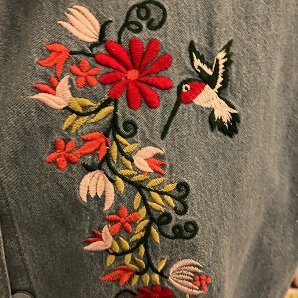 Vintage denim embroidered top - Image 2