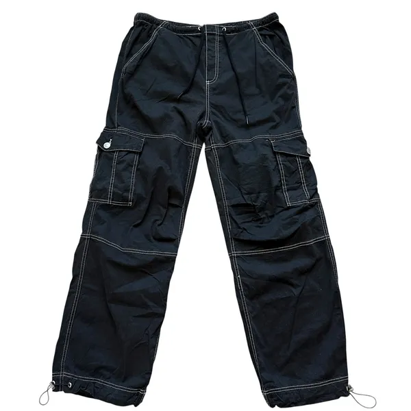 Garage Cargo Pant Black XS Contrast Stitching Skater Gorpcore Streetwear Utility - Image 2