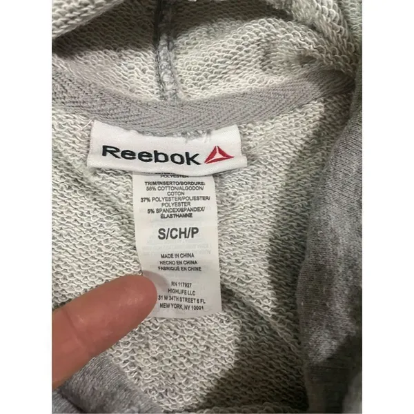 Reebok womens grey high neck sweatshirt with‎ pocket size small - Image 3