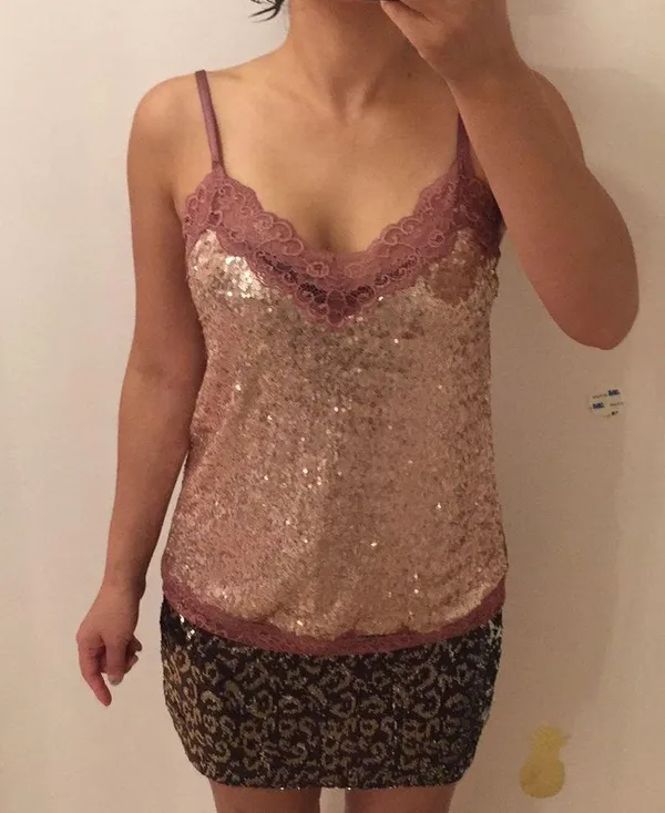 Intimissimi Sequin & lace camisole top. S - Image 8