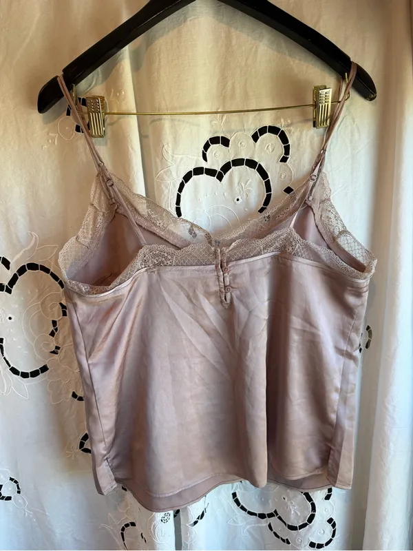 Abercrombie & Fitch Satin Lace Cami lilac M Y2K Coquette Balletcore Fashion - Image 3