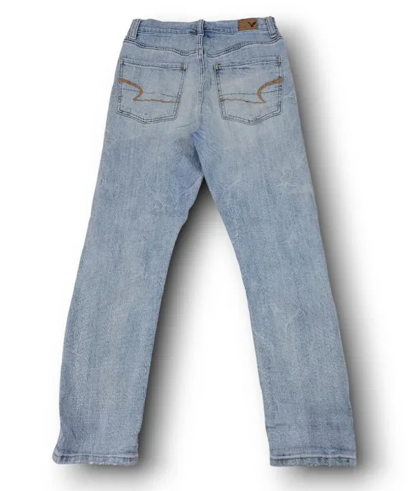 American Eagle Outfitters Stretch Mom Jeans Size 4 Destroyed Ripped Torn Distressed - Image 2