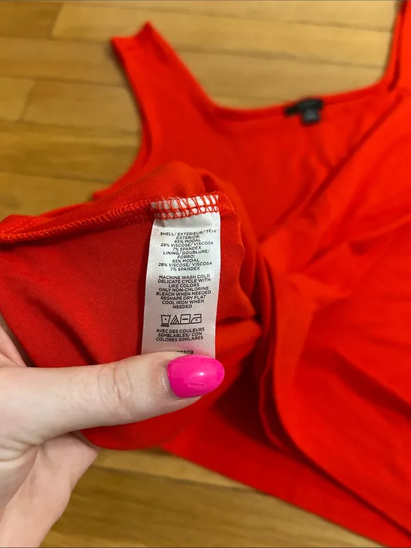 Ann Taylor Bright Red Square Neck Tank - Image 3
