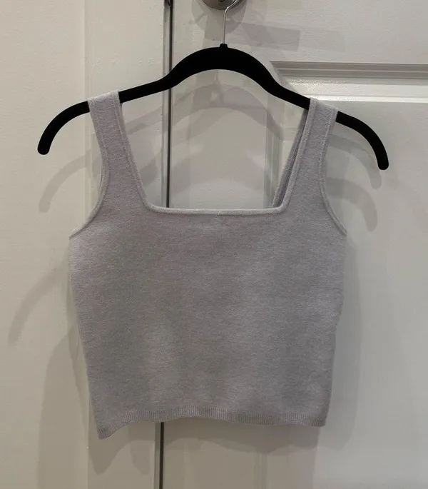 Abercrombie & Fitch Gray Knit Crop Top - Image 2