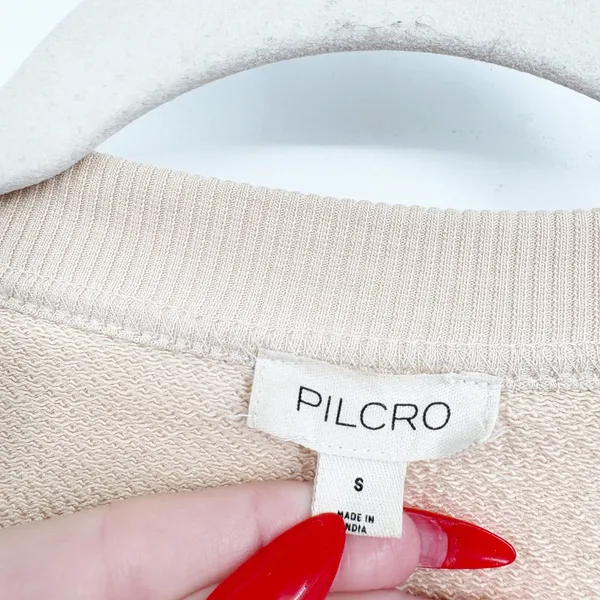 Pilcro Anthropologie Womens Beige Quilted Raw Hem Boho Button Front Shacket S - Image 5