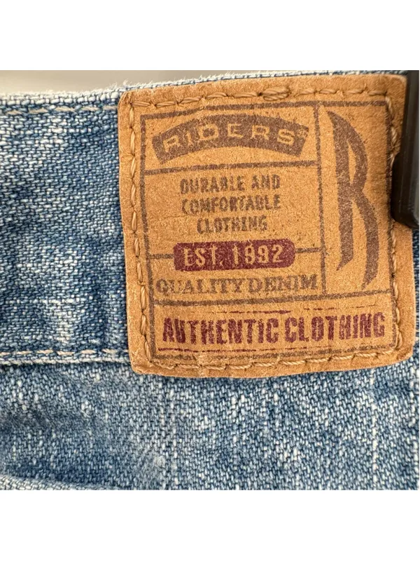 Vintage 90s Y2K Lee Riders Straight Leg Jeans Buckle Detail Light Wash HEMMED 16 - Image 7
