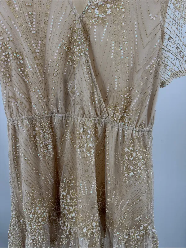 Southern Fried Chics sheer overlay glitter mini dress XL sparkly feminine party - Image 6
