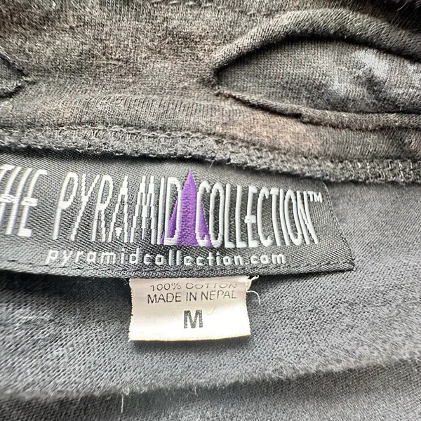 The Pyramid Collection sweatshirt M Y2K Appliqués Cutwork Zip Front whimsigoth - Image 3