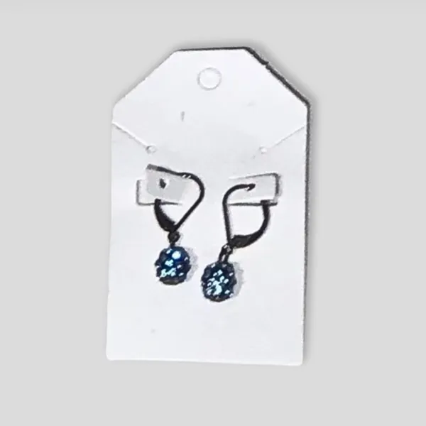 Vintage Beaded Layered Necklace and Drop Earring Set Silver Tone Blue - Image 3