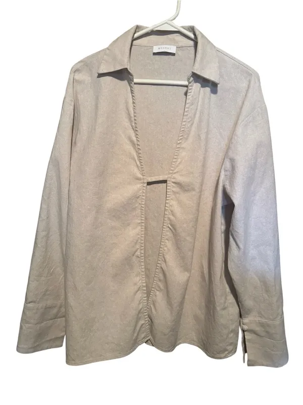 Meshki Tasha Oversized Linen Shirt - Natural - Size Small (NWOT) - Image 2