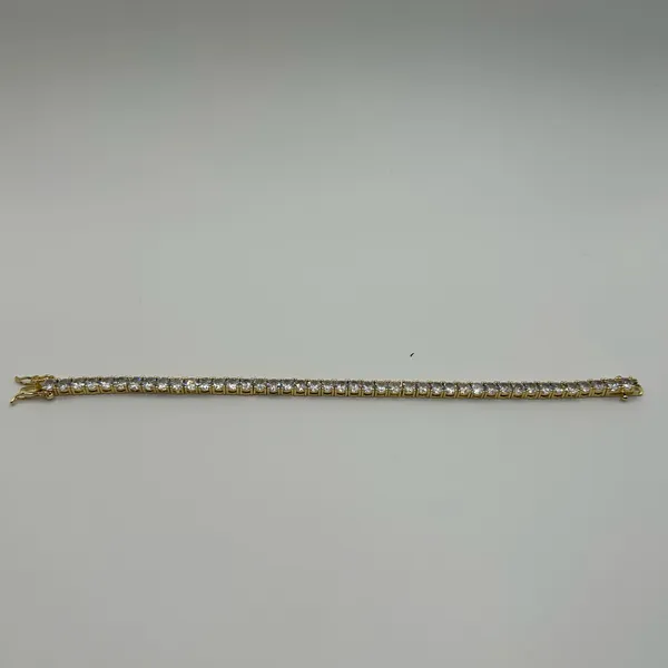 Kay Jewelers Moissanite Tennis Bracelet Gold 4mm 7 Inch New VVS1 Color D Women Hypoallergenic - Image 3