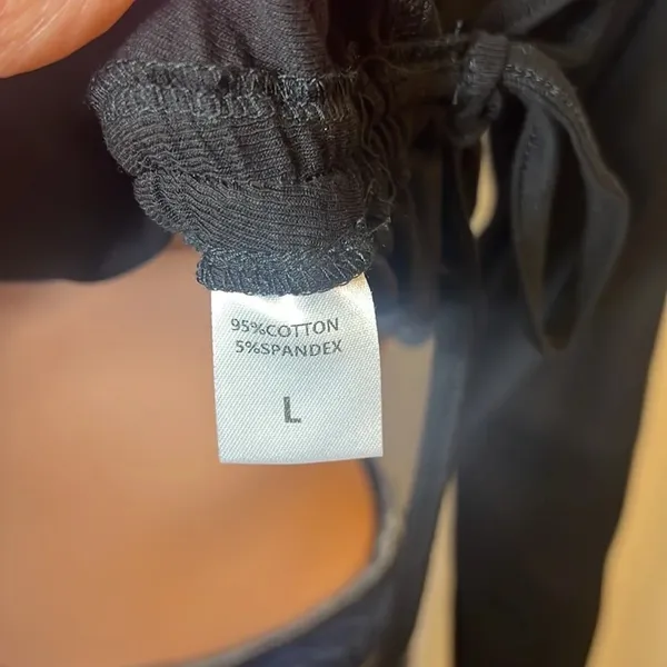 Side Drawstring Long Sleeve Drawstring Size L Black Size L - Image 4