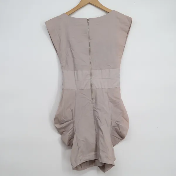 Mustard Seed LuLus Taupe Embroidered Tulip Mini Dress Size M Sleeveless - Image 7