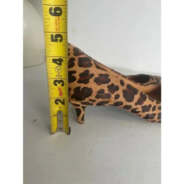 Women's J.Crew‎ Leopard Print Heels Calf fur Size 6.5 GUC! - Image 3