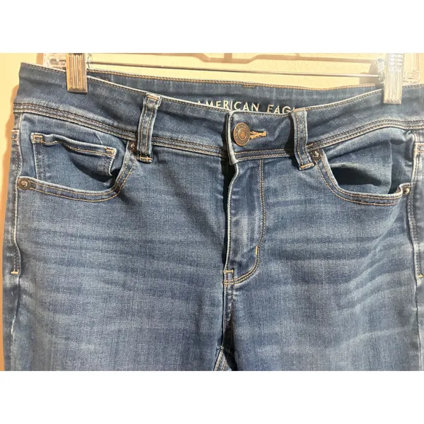 American Eagle Kick Boot Jeans Womens 8 Medium Wash Excellent Next Level Stretch - Image 10