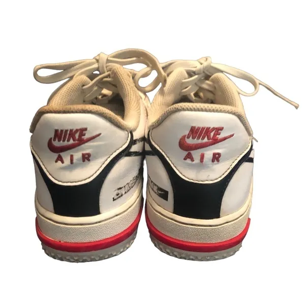 Nike Air Force 1 React White Black Red Sneakers CD6960-100 Sz 6Y D/MS/X Leather - Image 10