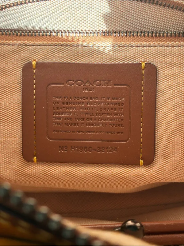 Coach 1941 Rogue 31 Leather Satchel Purse, 38124, Tan / Brown / Gunmetal - Image 16