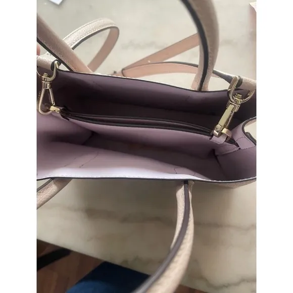 Kate Spade Eva Small Leather Satchel Crossbody Bag Purse Warm‎ Beige/Blush - Image 7