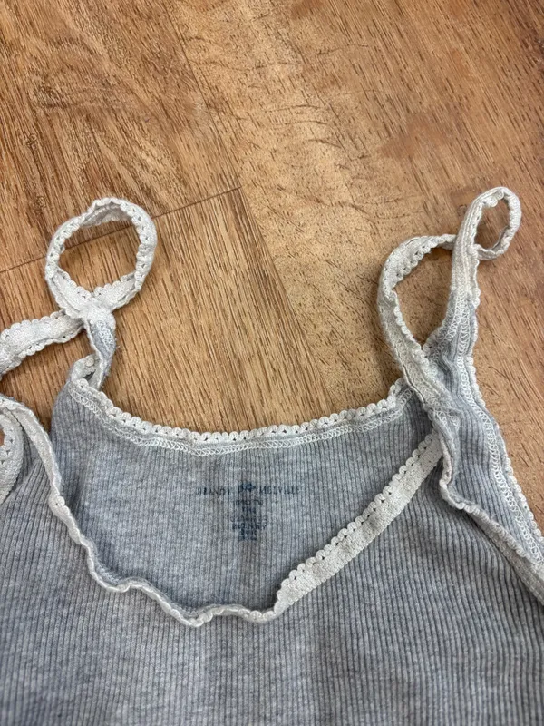 Brandy Melville Grey Lace Tank - Image 2
