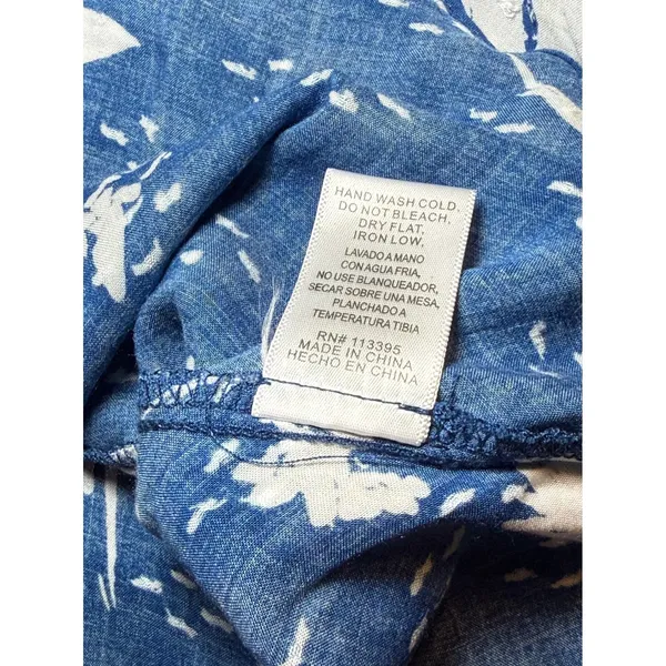 Altar'd State Blue‎ Floral Clip Dot Peplum Blouse Flutter Sleeve Small - Image 7