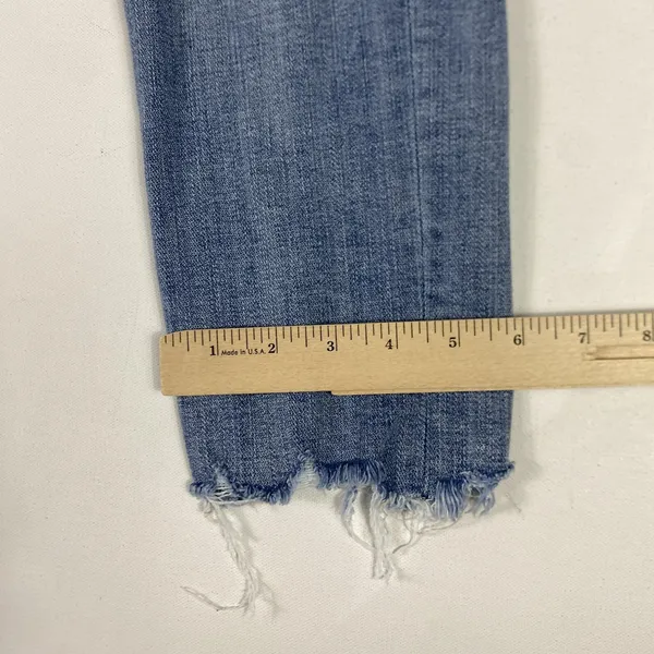 7‎ For All Mankind Josefina Jeans Womens 28 Blue Boyfriend Distressed Raw Hem - Image 3
