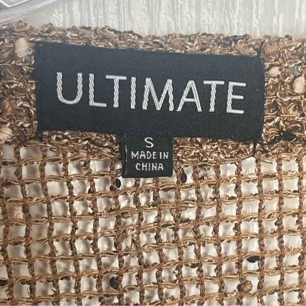 Ultimate Crochet Knit Sweater Top Size S Brown Artsy Natural Earthy - Image 7