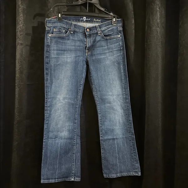 7 For All Mankind Dark Blue Bootcut Jeans - Image 4