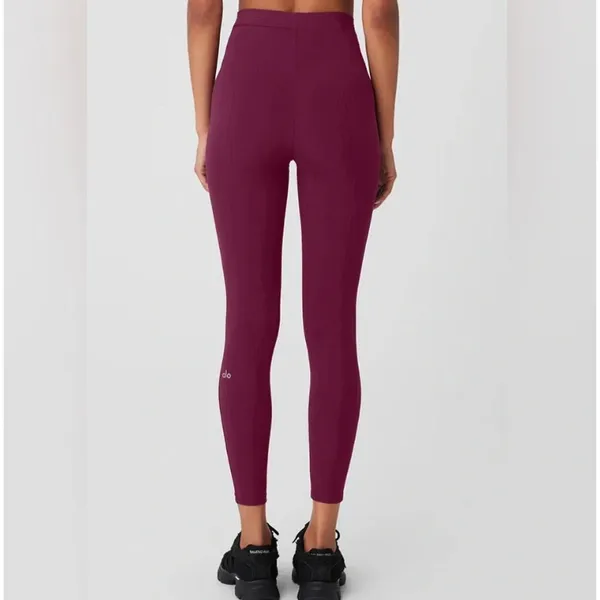 Alo Yoga High-Waist 7/8 Run It Back Wild Berry Legging Size XS - Image 5