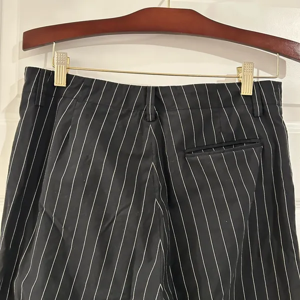 Lauren Ralph Lauren Pinstripe Pants Black White Size 10 - Image 7