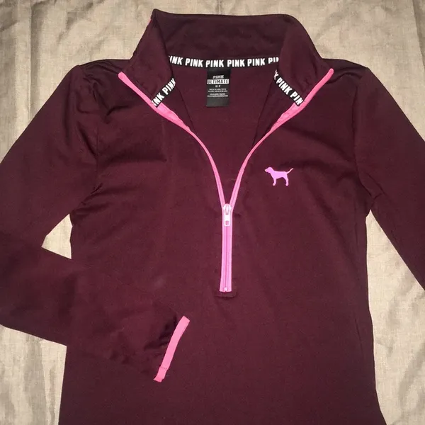 PINK Women’s Slim Fit Quarter Zip Pullover Athletic Workout Jacket - Image 7