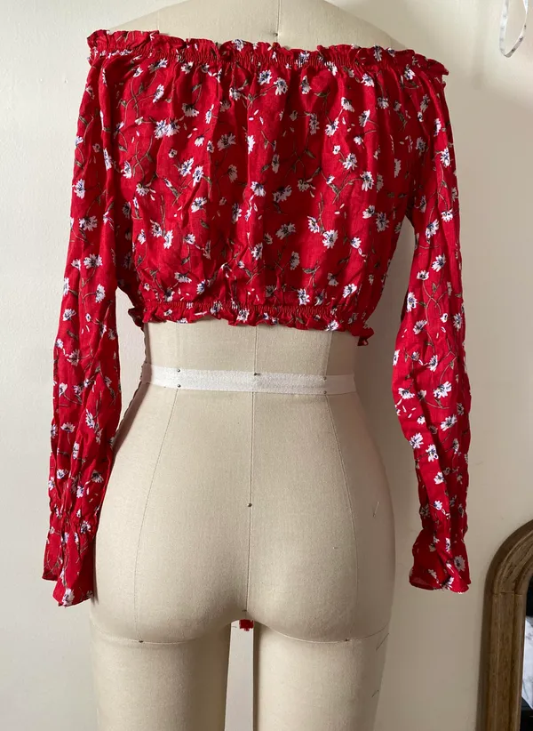 LF Red Mint Vanilla off The Shoulder Top - Image 4